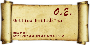 Ortlieb Emiliána névjegykártya